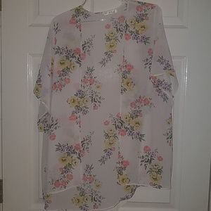 White floral kimono